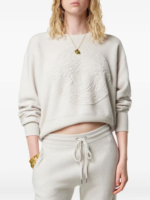 Versace Medusa-motif crew-neck sweater - Grey - zdjęcie produktu nr 2