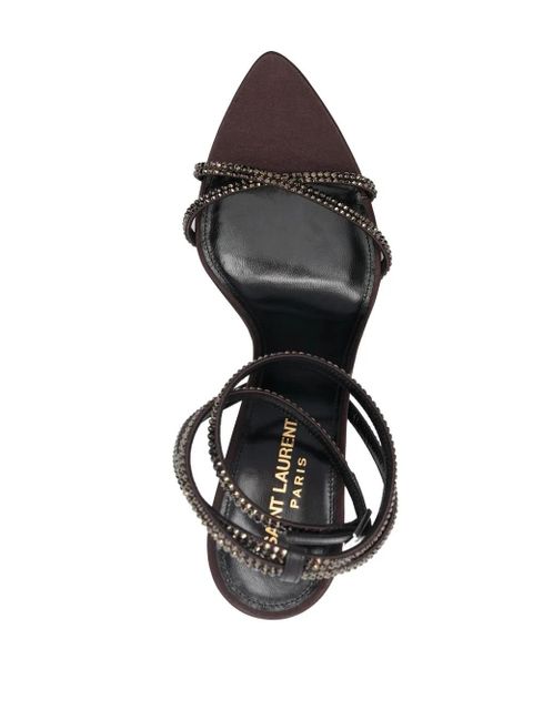 Saint Laurent Ava 105mm embellished sandals - Brown