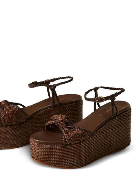 TWINSET knot-detail wedge sandals - Brown