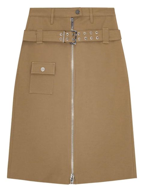 GANNI belted cotton skirt - Neutrals - zdjęcie produktu nr 1