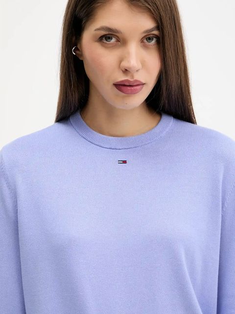 Tommy Jeans sweter bawełniany kolor czarny lekki DW0DW20159