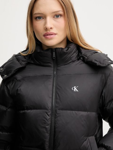 Calvin Klein Jeans kurtka puchowa kolor czarny zimowa oversize LV047D501G