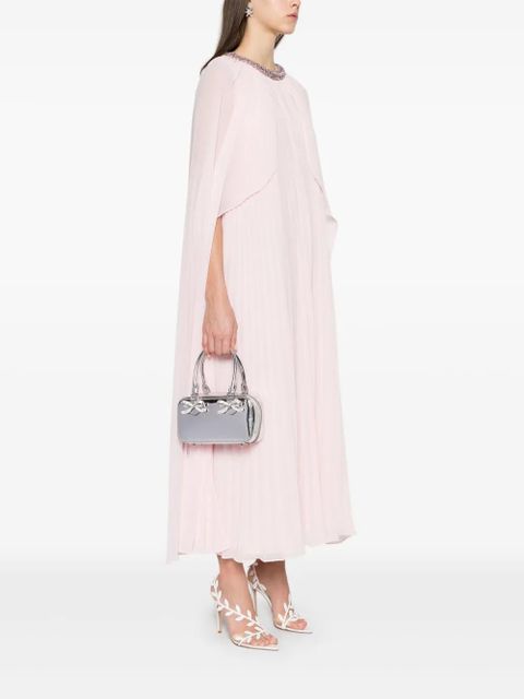 Self-Portrait mini leather tote bag - Silver - zdjęcie produktu nr 2