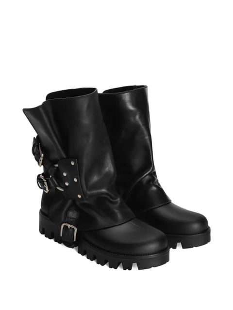 Dolce & Gabbana buckle-detail biker boots - Black