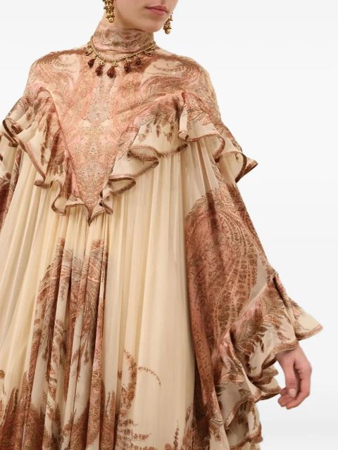 ZIMMERMANN Burnout ruffled paisley-print maxi dress - Neutrals