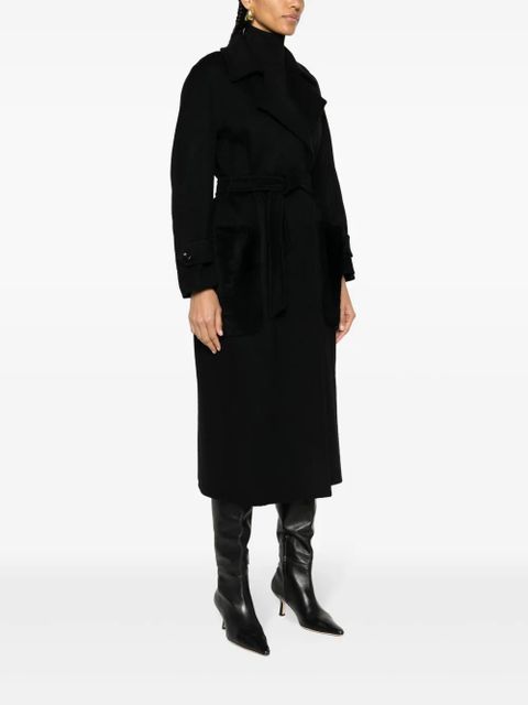 Max Mara Magia belted cashmere coat - Black