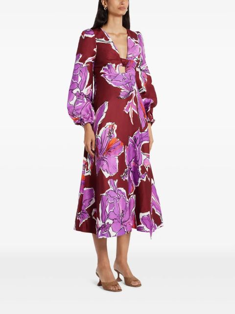 Aje Inflorescence midi dress - Red