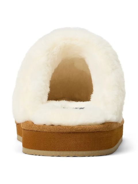 Polo Ralph Lauren kapcie zamszowe Kayleigh Scf kolor brązowy 842P03594001