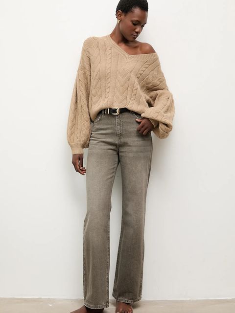 Answear.LAB sweter z dodatkiem wełny damski kolor brązowy