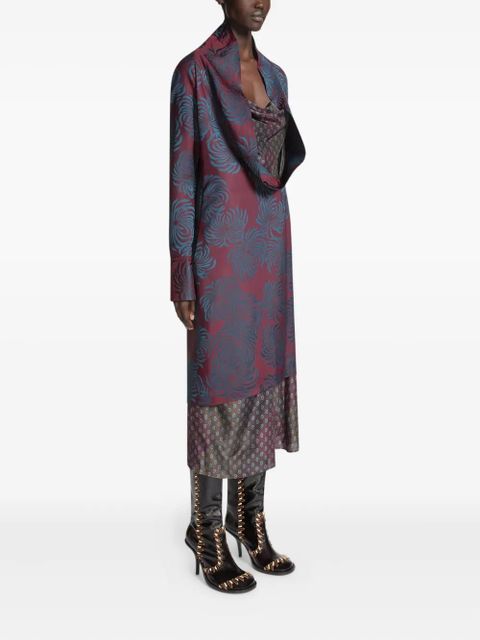 DRIES VAN NOTEN geometric-pattern midi dress - Red