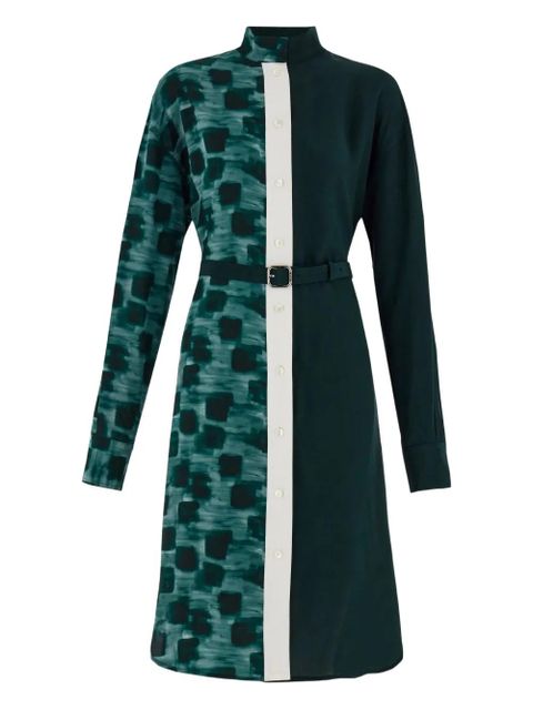 Ferragamo colour-blocked belted shirt dress - Green - zdjęcie produktu nr 1