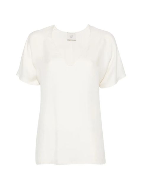 Alysi V-neck short-sleeved T-shirt - Neutrals - zdjęcie produktu nr 1