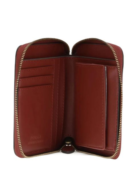 PINKO zip-around appliqué leather wallet - Red
