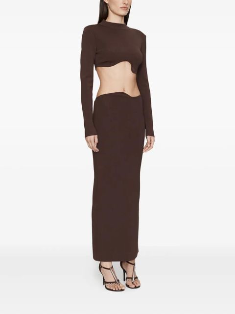 Christopher Esber Maparadita long-sleeve cutout top - Brown