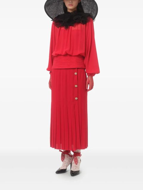 Valentino Garavani georgette midi skirt - Red
