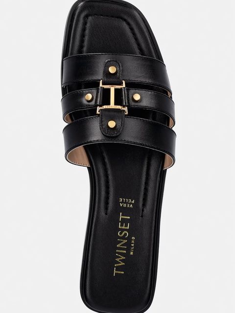 Twinset klapki skórzane