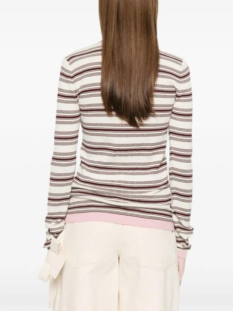 Moncler striped polo top - Neutrals