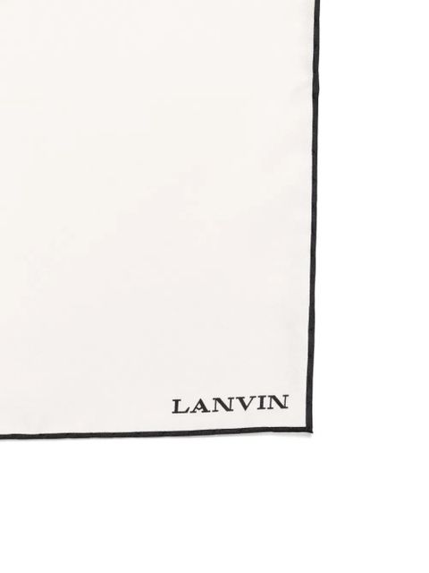 Lanvin logo silk scarf - Neutrals