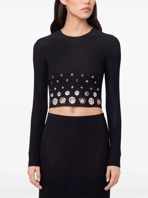 Rabanne eyelet crop top - Black