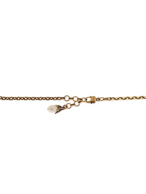 Alexander McQueen skull pearl necklace - Gold