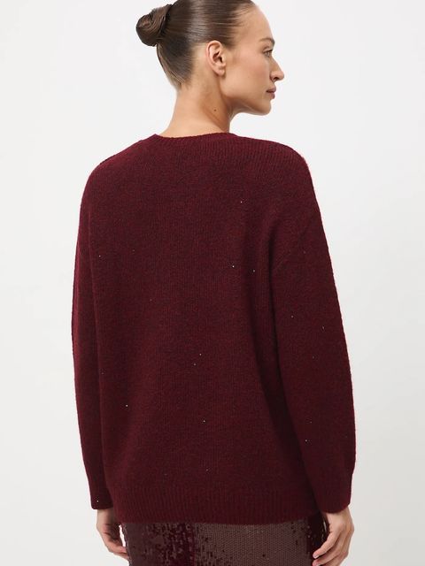 Medicine sweter damski kolor bordowy ciepły