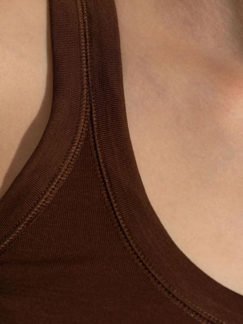 LEMAIRE scoop-neck cotton tank top - Brown