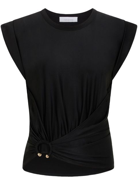 Rabanne asymmetric gathered-detail blouse - Black - zdjęcie produktu nr 1