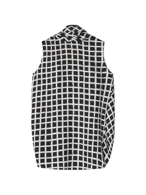 Lanvin check-pattern sleeveless top - Black