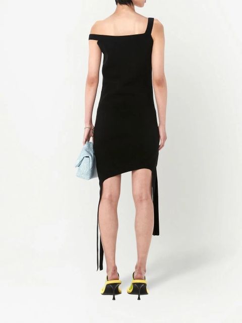 JW Anderson fine-knit asymmetric mini dress - Black