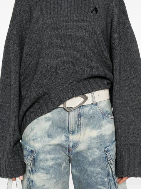 The Attico ribbed-knit sweater - Grey