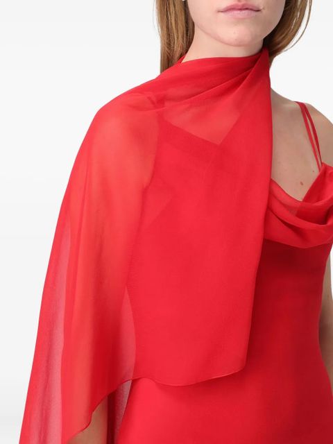 Blumarine Georgette cowl-neck side-slit maxi dress - Red