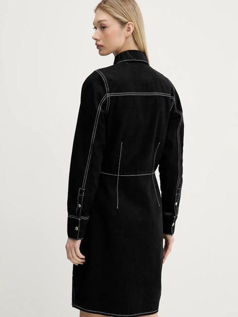 Karl Lagerfeld Jeans sukienka jeansowa kolor czarny midi prosta A3W13015 - zdjęcie produktu nr 2