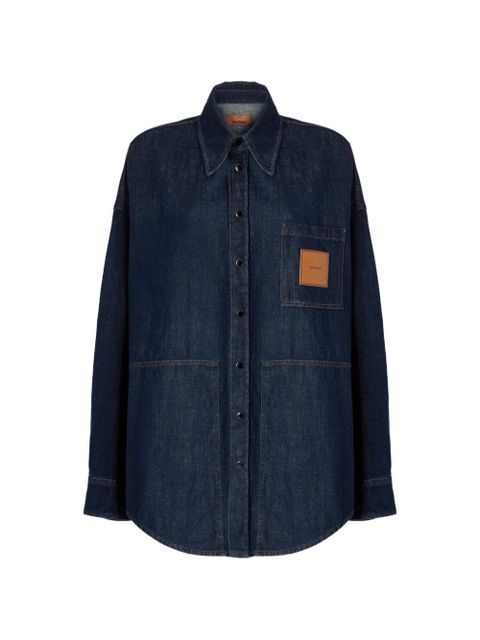 Missoni logo-patch chest-pocket shirt - Blue - zdjęcie produktu nr 1