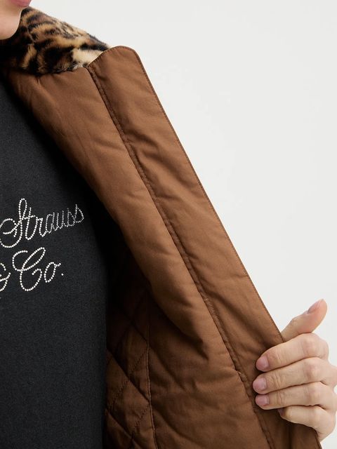 Levi's kurtka kolor brązowy przejściowa oversize 0050B