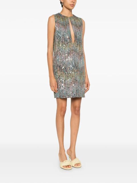 Missoni sequin-embellished metallic-thread mini dress - Pink