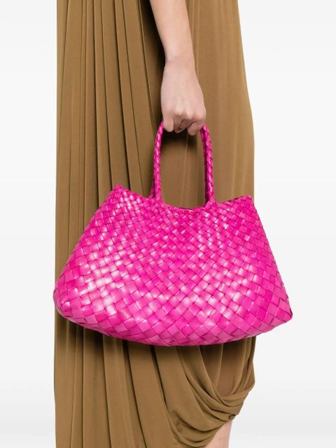 DRAGON DIFFUSION leather woven top-handle tote bag - Pink - zdjęcie produktu nr 2