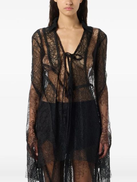 Blumarine lace-patch shirt - Black