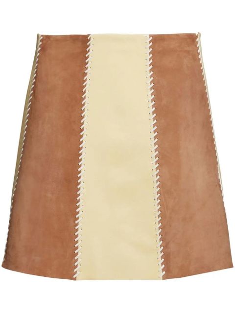Marni panelled whipstitch-trim skirt - Brown - zdjęcie produktu nr 1