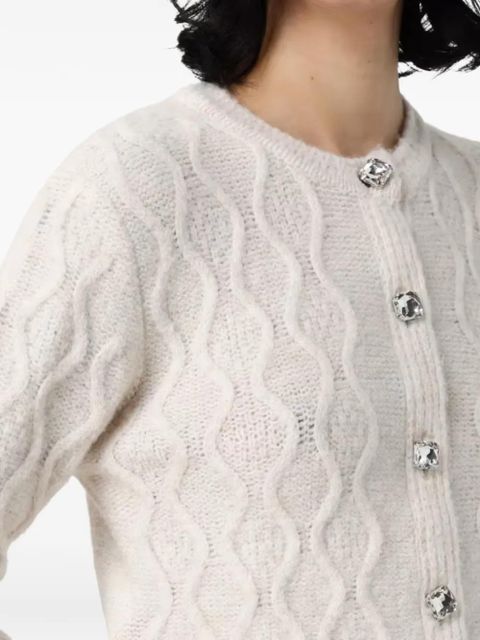 PINKO cable-knit buttoned cardigan - White