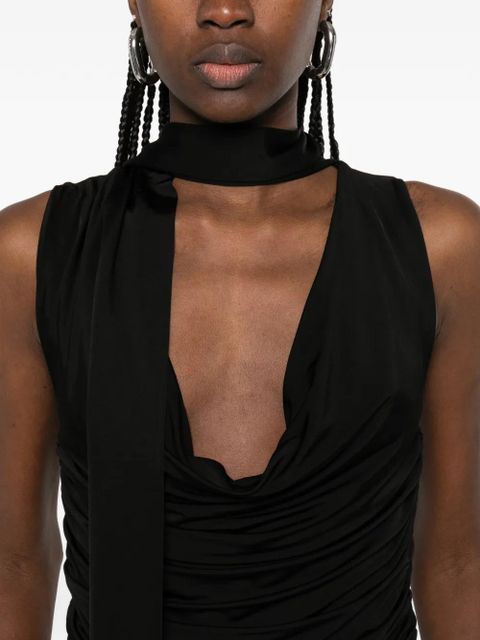 Aya Muse self-tie draped top - Black