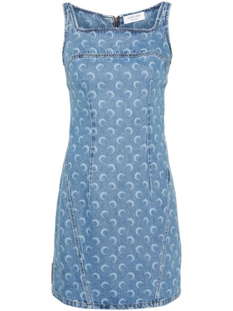Marine Serre Crescent-Moon-print mini dress - Blue - zdjęcie produktu nr 1