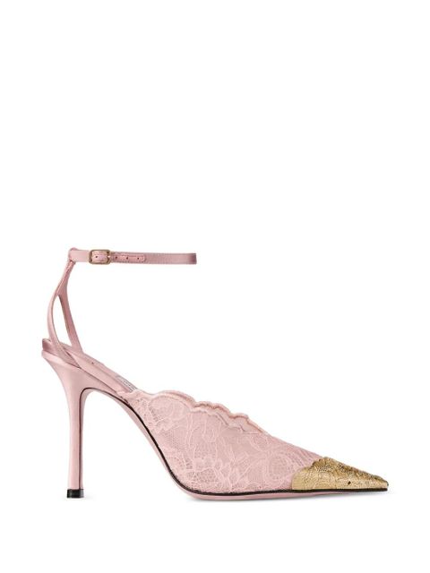 Jimmy Choo lace floral appliqué pumps - Pink - zdjęcie produktu nr 1