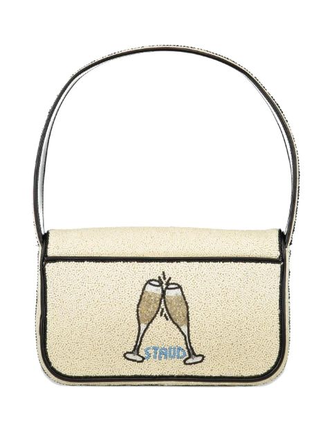 STAUD Tommy beaded graphic shoulder bag - Neutrals - zdjęcie produktu nr 2