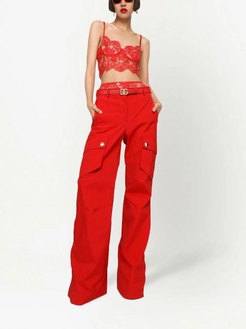 Dolce & Gabbana high-waisted lace briefs - Red - zdjęcie produktu nr 2