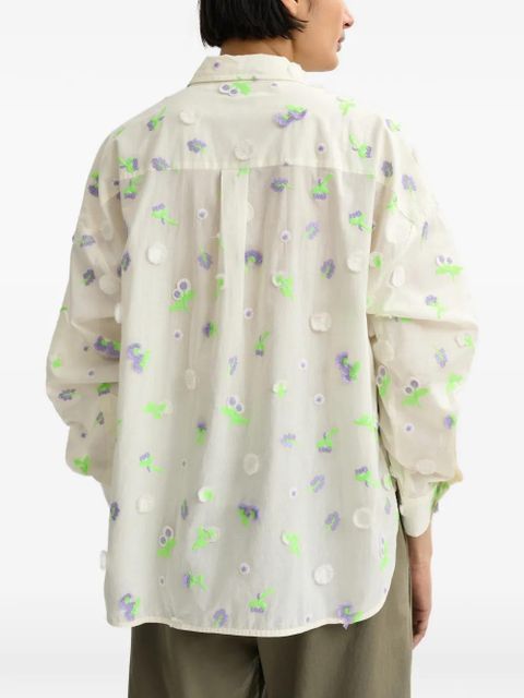 Essentiel Antwerp Jimena floral-embroidered shirt - White