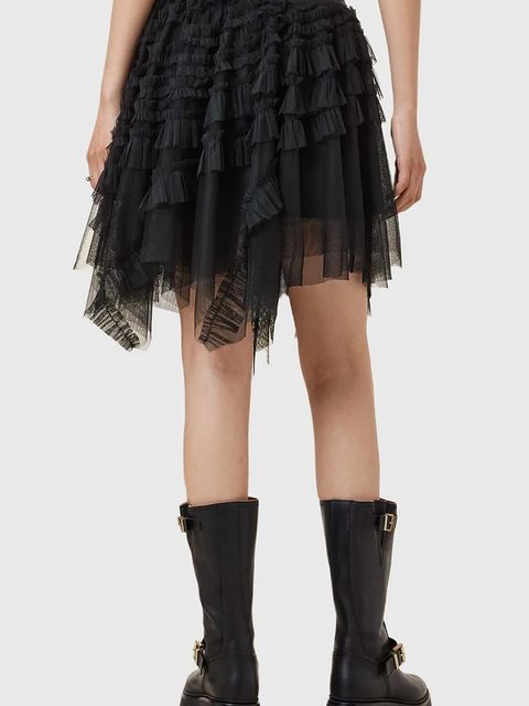 AllSaints spódnica kolor czarny mini rozkloszowana W040RD