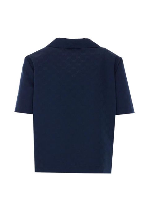 Gucci GG-logo V-neck top - Blue - zdjęcie produktu nr 2