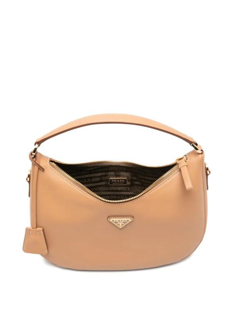 Prada logo-plaque shoulder bag - Neutrals