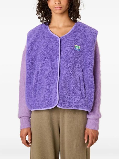 American Vintage Hoktown shearling logo-patch waistcoat - Purple