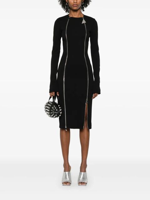 The Attico zip-fastening midi dress - Black - zdjęcie produktu nr 2
